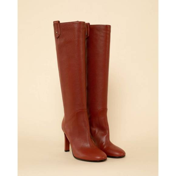 NEW GOLDEN GOOSE helen leather boot in rust - Picture 4 of 7